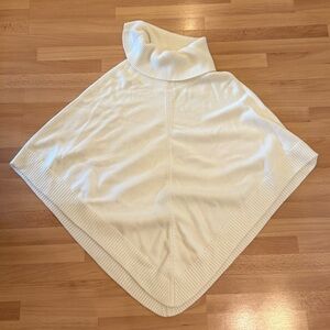 Elegant Cream Turtleneck Poncho Sweater by Talbots nwt